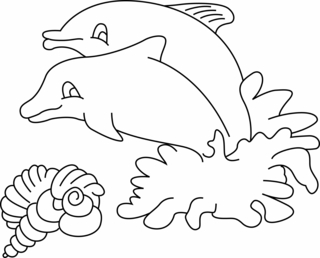 Dauphin 03 - Coloriages animaux - Coloriages - 10doigts.fr
