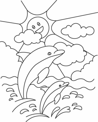 Dauphin 04 - Coloriages animaux - Coloriages - 10doigts.fr