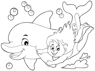 Dauphin 08 - Coloriages animaux - Coloriages - 10doigts.fr