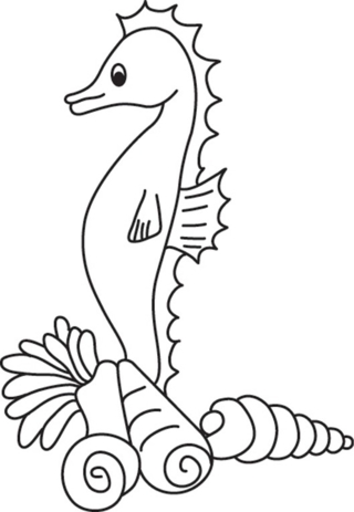 Hyppocampe 02 - Coloriages animaux - Coloriages - 10doigts.fr