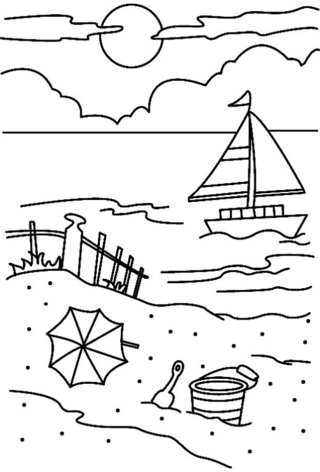 Plage 01 - Coloriages animaux - Coloriages - 10doigts.fr
