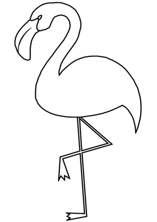 Flamant rose 01 - Coloriages animaux - Coloriages - 10doigts.fr