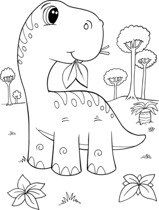 Dinausores6 - Coloriages dinosaure - Coloriages - 10doigts.fr