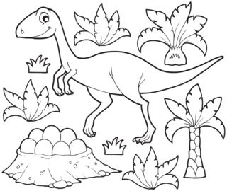 Dinosaure 54 - Coloriages dinosaure - Coloriages - 10doigts.fr