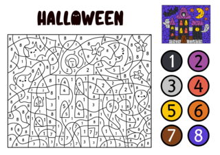 Halloween53 - Coloriages jeu - Coloriages - 10doigts.fr