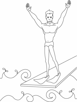 Nageur 01 - Coloriages sport Jeux Olympiques - Coloriages - 10doigts.fr