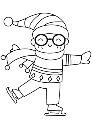 Patineur 01 - Coloriages sport Jeux Olympiques - Coloriages - 10doigts.fr