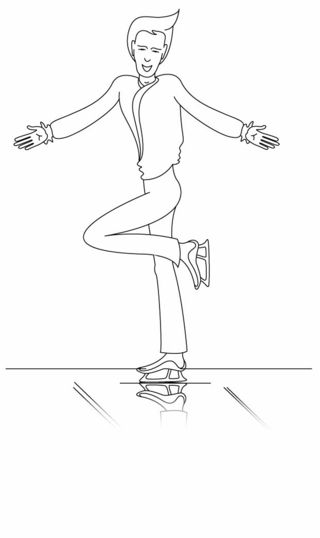 Patineur 02 - Coloriages sport Jeux Olympiques - Coloriages - 10doigts.fr