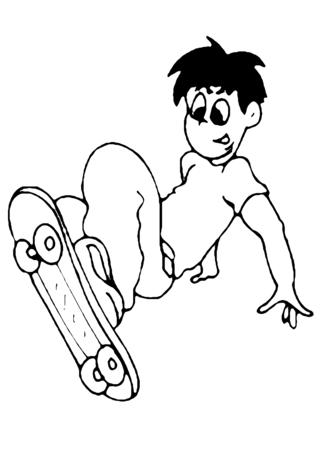 Skateboard 01 - Coloriages sport Jeux Olympiques - Coloriages - 10doigts.fr