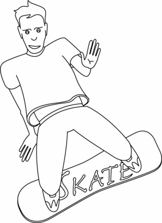 Skateboard 02 - Coloriages sport Jeux Olympiques - Coloriages - 10doigts.fr