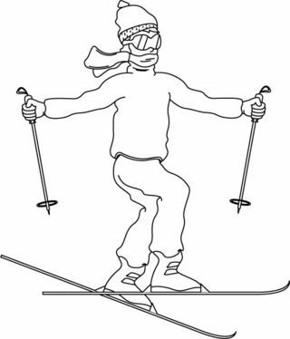 Ski 01 - Coloriages sport Jeux Olympiques - Coloriages - 10doigts.fr