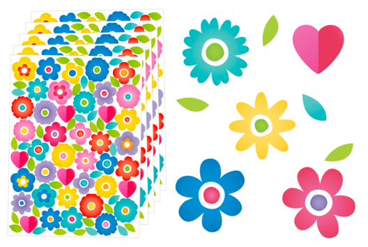 Embellissements fleurs et coeurs - Embellissements - 10doigts.fr