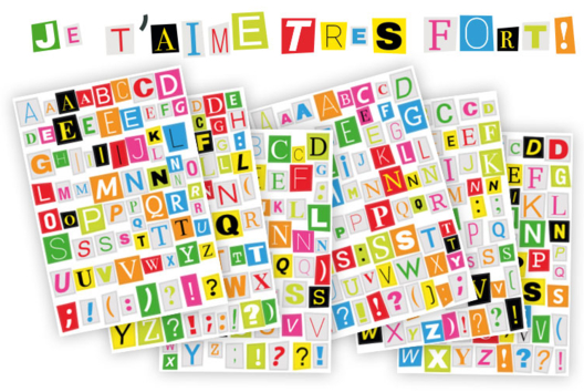 Gommettes Alphabet, messages - Gommettes enfants – Activités manuelles ludiques et éducatives - 10doigts.fr