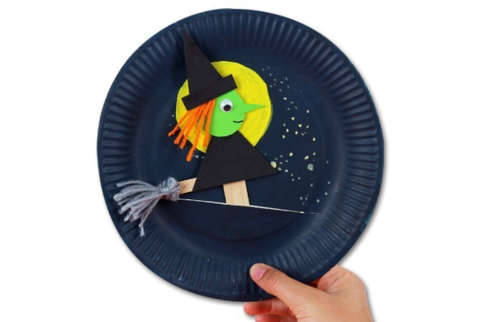 Marionnette sorcière - Tutos Halloween - 10doigts.fr