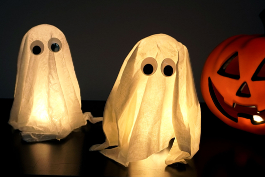 Activite Enfant Fantome Halloween Lumineux - Activités manuelles Halloween - 10doigts.fr - 2