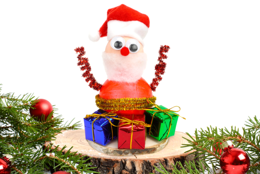 Père Noël avec ses petits cadeaux - Personnages de Noël - 10doigts.fr