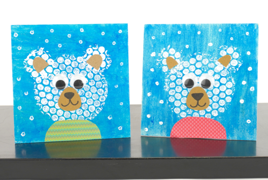 Activite Enfant Ours Blanc Papier bulle - Activités manuelles Hiver - 10doigts.fr - 2