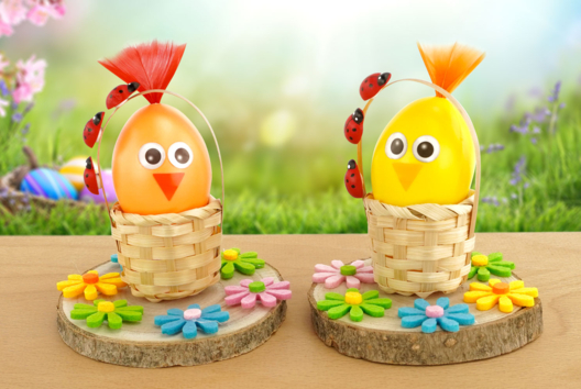 Activité Enfant Poussin Panier Paques - Activités manuelles DIY Pâques - 10doigts.fr