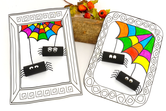 Activité Halloween Araignée Rouleau papier - Activités manuelles Halloween - 10doigts.fr