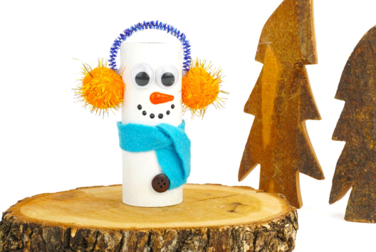 Bonhomme de neige avec un rouleau en carton - Personnages de Noël – 10doigts.fr - 2