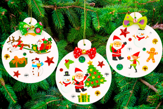 Boules de Noël FACILE avec des gommettes - Décoration du sapin - 10doigts.fr
