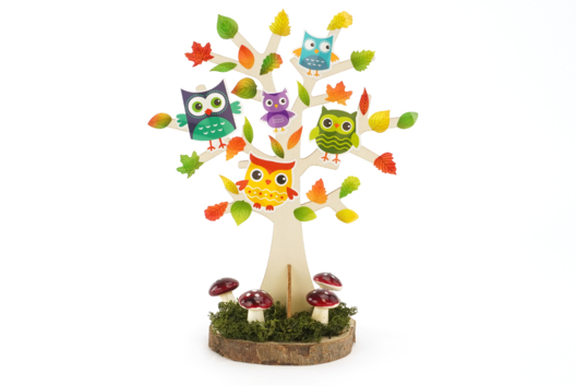 arbre hiboux automne DIY enfants - Activités manuelles d'automne - 10doigts.fr