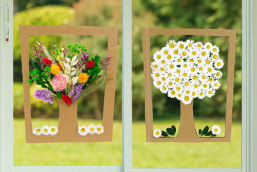 Arbre printanier avec des fleurs séchées - Tutos Bricolages - 10doigts.fr