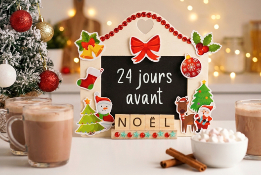 ardoise noël calendrier avent - Activités manuelles Noël - 10doigts.fr
