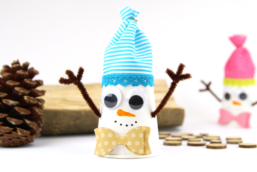 Bonhomme de neige avec un gobelet - Tutos Noël - 10doigts.fr