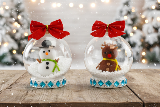 boule à neige noël DIY enfants - Activités manuelles bricolages de Noël - 10doigts.fr