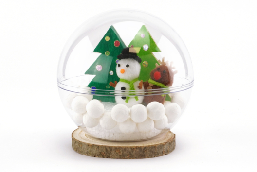 Globe de Noël enneigé - Activités manuelles Noël – 10doigts.fr - 2