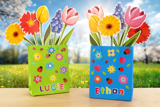 bouquet fleur printemps DIY enfants - Activités manuelles Printemps - 10doigts.fr