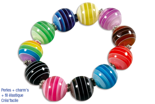 Bracelet perles bayadères - Tutos créations de Bijoux - 10doigts.fr