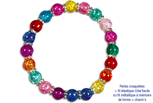 Bracelets en perles craquelées - Tutos Fête des Mères - 10doigts.fr