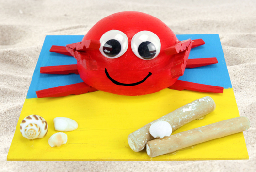 Crabe 3D avec des demi-pinces à linge - Tutos Animaux – 10doigts.fr - 2