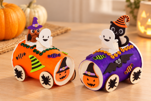 Bricolage Halloween Train Fantome Enfant - Activités manuelles Halloween - 10doigts.fr - 2