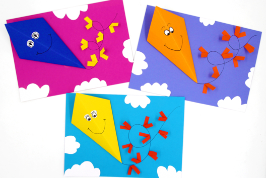 Cerfs-volants 3D en papier - Collage et pliage papier – 10doigts.fr - 2