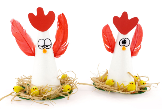 Bricolage Paques Poules enfant - Activités manuelles DIY Pâques - 10doigts.fr - 2