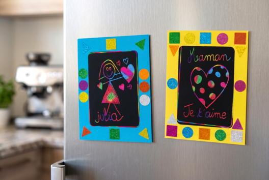 cadre magnétique fête des mères DIY enfants - Activités manuelles Fête des Mères : des idées cadeaux à fabriquer avec amour - 10doigts.fr