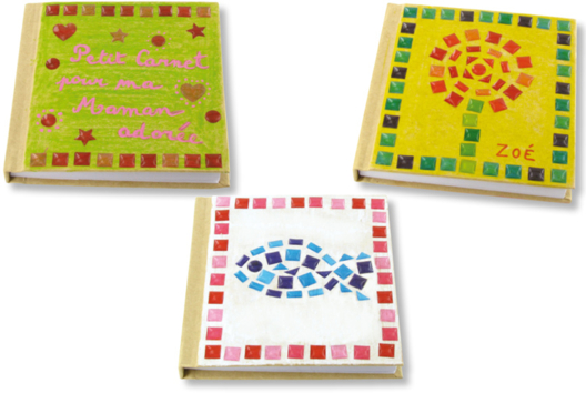 Carnets kraft déco stickers mosaïques - Tutos Objets décorés – 10doigts.fr - 2