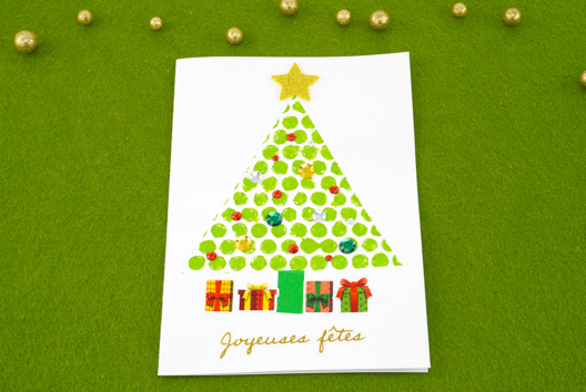 Carte de Noël avec du papier bulle - Cartes de Noël – 10doigts.fr - 2