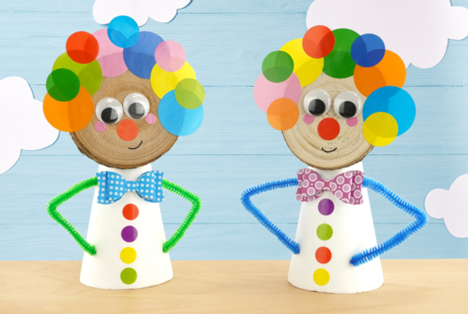 DIY clown enfants carnaval - Activités manuelles Carnaval, Mardi gras - 10doigts.fr