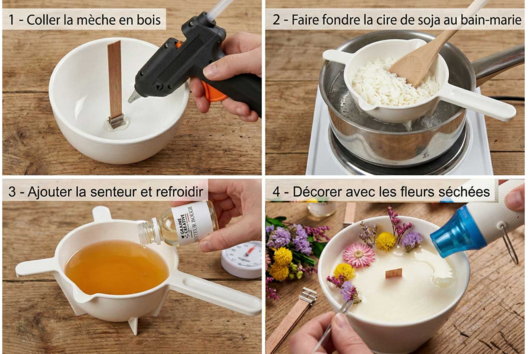 étapes tuto bougie - Activités manuelles pour faire vos bougies et savons - 10doigts.fr - 2