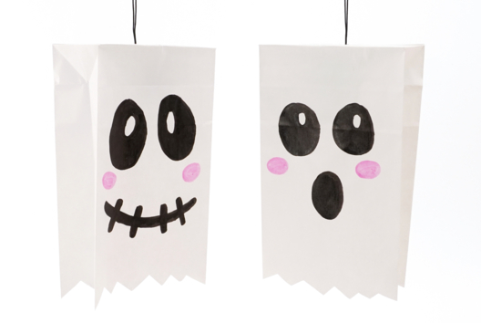 fantômes en papier halloween DIY - Activités manuelles Halloween - 10doigts.fr - 2