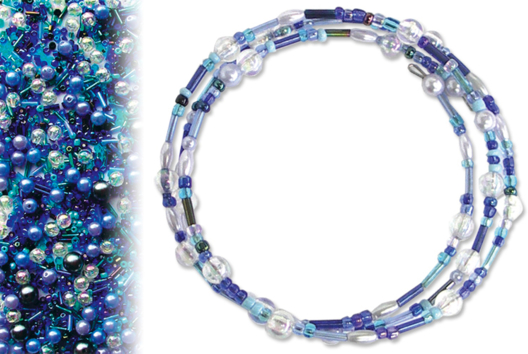Kit bracelets farandole de perles en camaïeu de bleus - Tutos Fête des Mères - 10doigts.fr