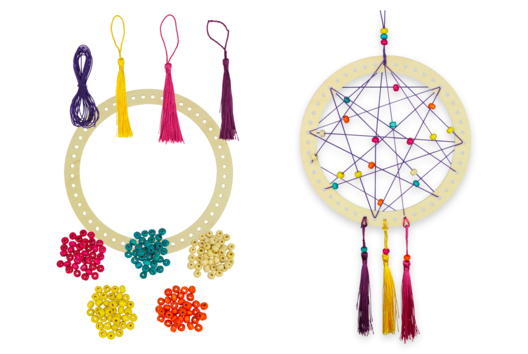 kit diy dreamcatcher - Activités manuelles Déco maison DIY - 10doigts.fr - 2