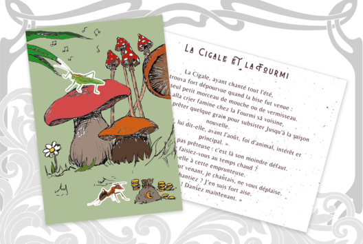 Cartes Fables de La Fontaine - Carterie - 10doigts.fr