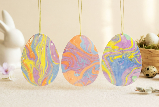 peinture marbré oeuf de pâques activité enfant - Activités manuelles DIY Pâques - 10doigts.fr