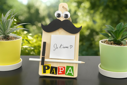 memo moustache cadeau fete des papa - Activités manuelles fête des pères - 10doigts.fr