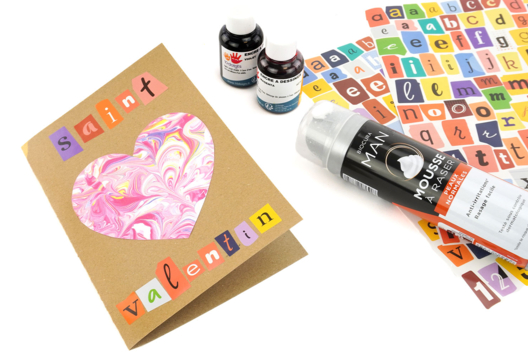Peinture marbré activité enfant - Activités manuelles Saint-valentin - 10doigts.fr